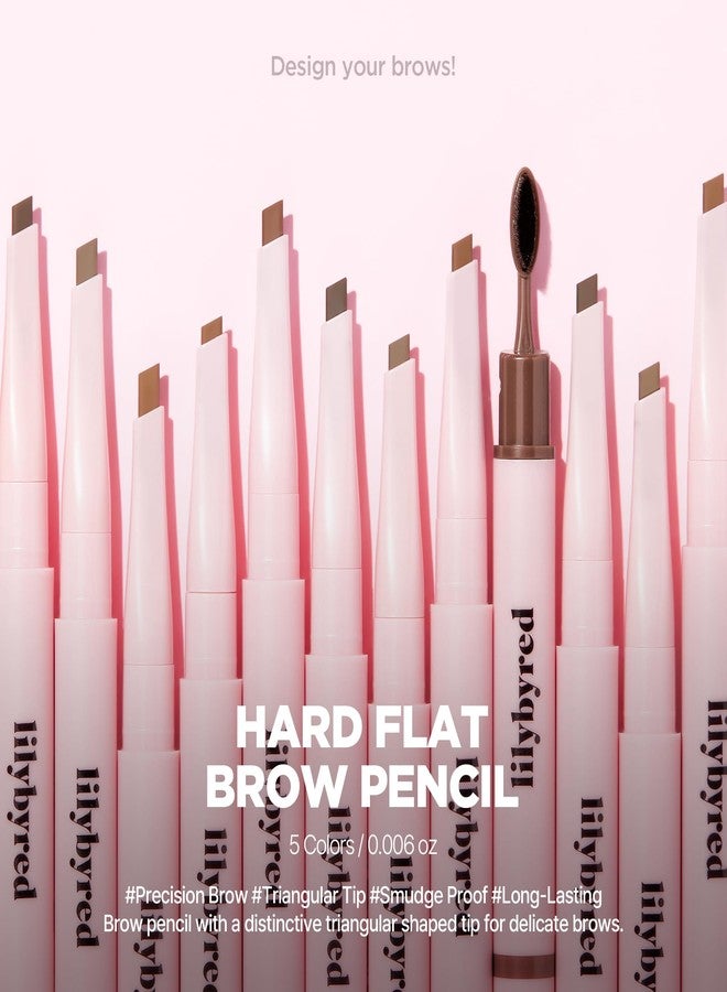 lilybyred Hard Flat Brow Pencil | Korean Flat-Tip Eyebrow Pencil, Wood-Like Auto Formula, Toothbrush-Style Blending Brush, Smudge-Proof, Sweat-Resistant, Natural Finish, 0.005 oz. (04 Dark Brown) - Image 2